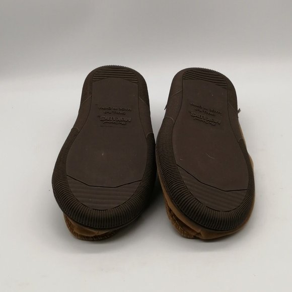 Muk Luks Mens Slippers Brown Loafer‎ Slip On Faux Fur Lining Flat Small 8-9 NEW - Picture 5 of 10